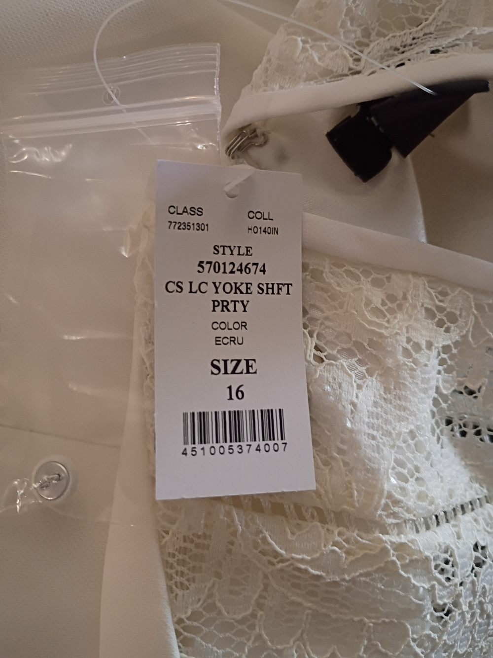 White House Black Market White Lace Sheath with Satin Trim - Picture 8 of 9